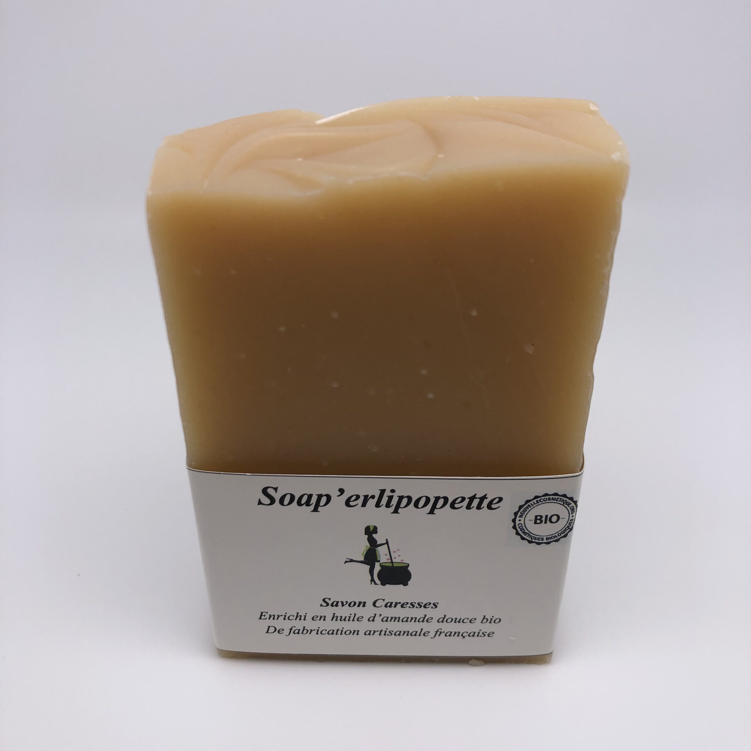 savon Soap'erlipopette saponifié à froid aux huiles essentielles bio Caresses au géranium, palmarosa orange douce huile d'amande douce et argile rose 4